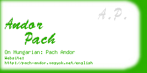 andor pach business card